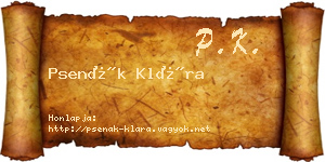 Psenák Klára névjegykártya