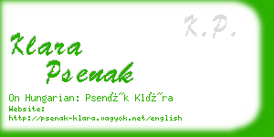 klara psenak business card